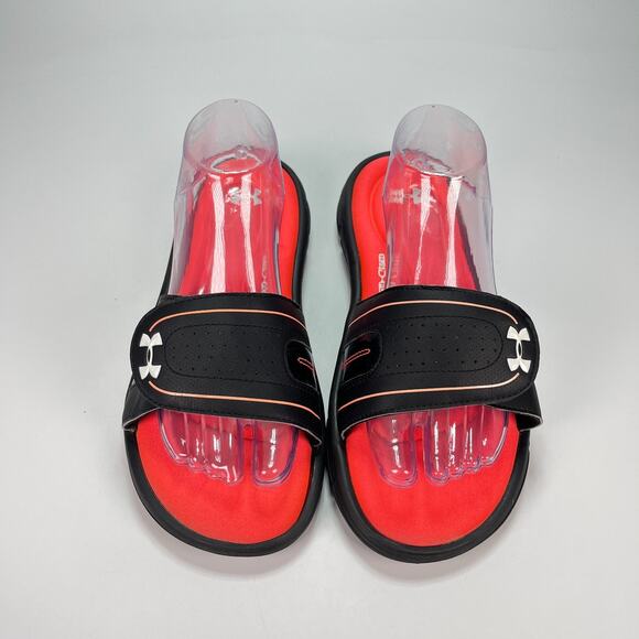 Under Armour Ignite VIII Black Red Slide Lightweight Sandals Women's Size 10 - Picture 3 of 10